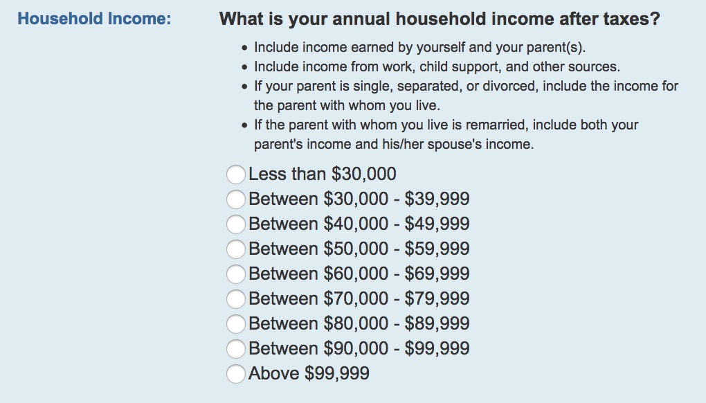 federal template income ranges, nine $10,000 ranges